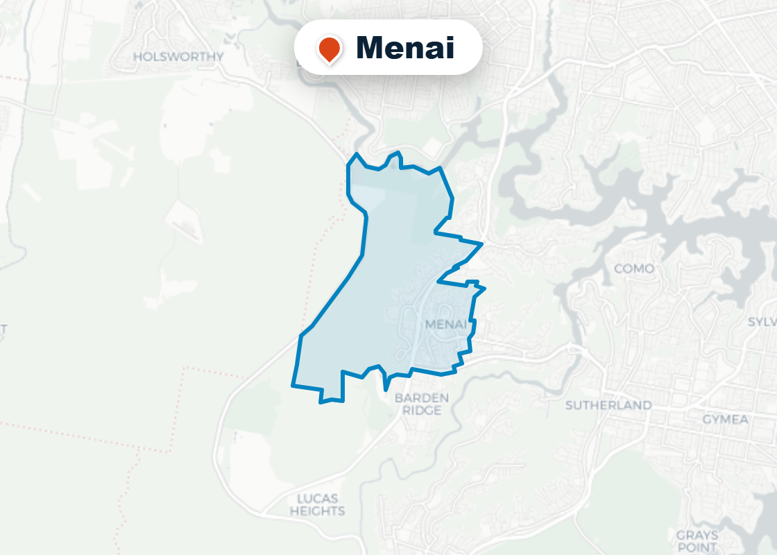 Map of Mr Splash plumbing service area in Menai