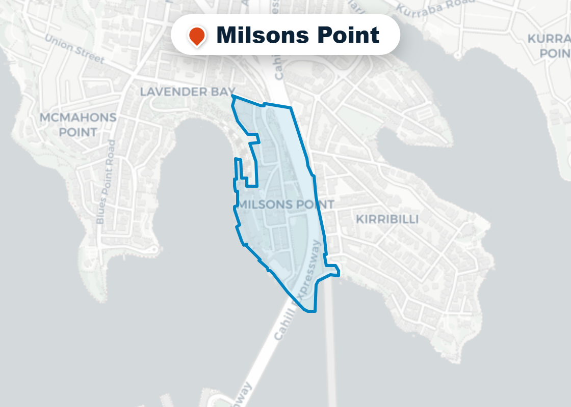 Map of Mr Splash plumbing service area in Milsons Point