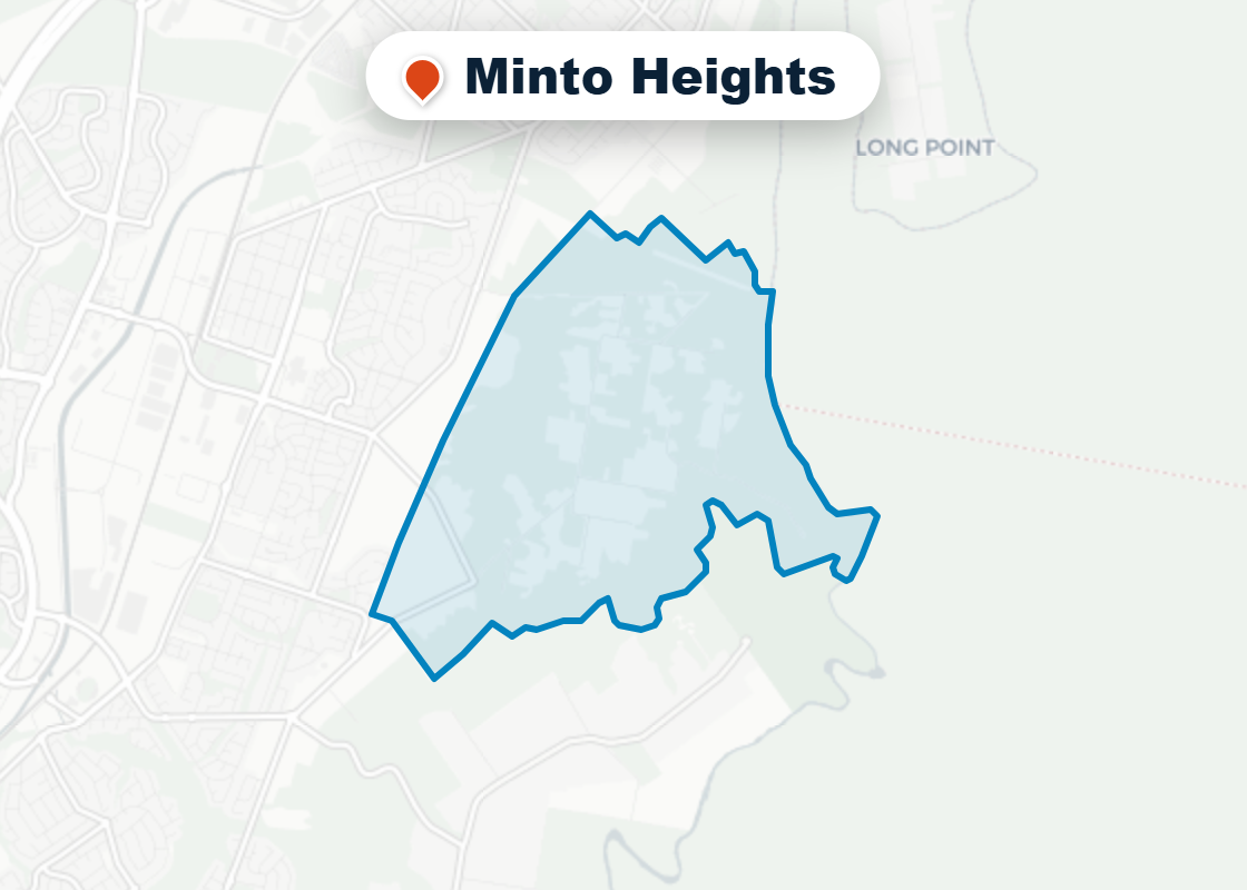 Map of Mr Splash plumbing service area in Minto Heights