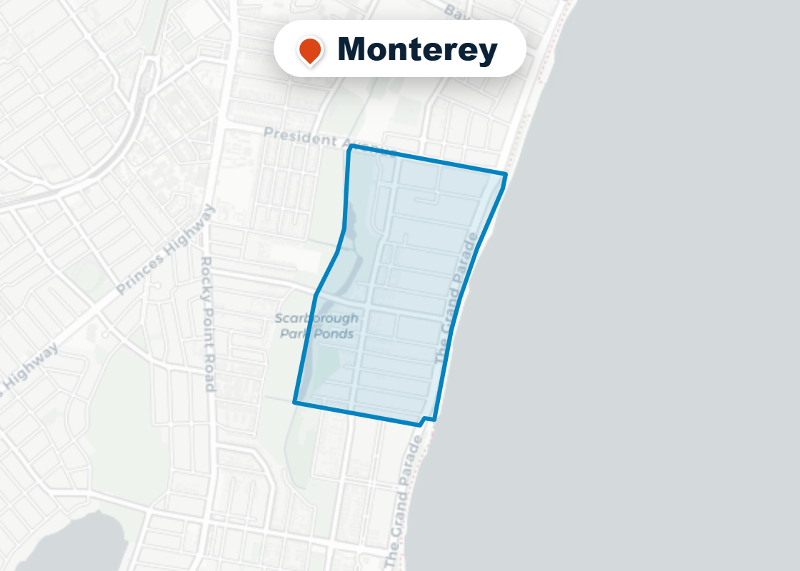 Map of Mr Splash plumbing service area in Monterey