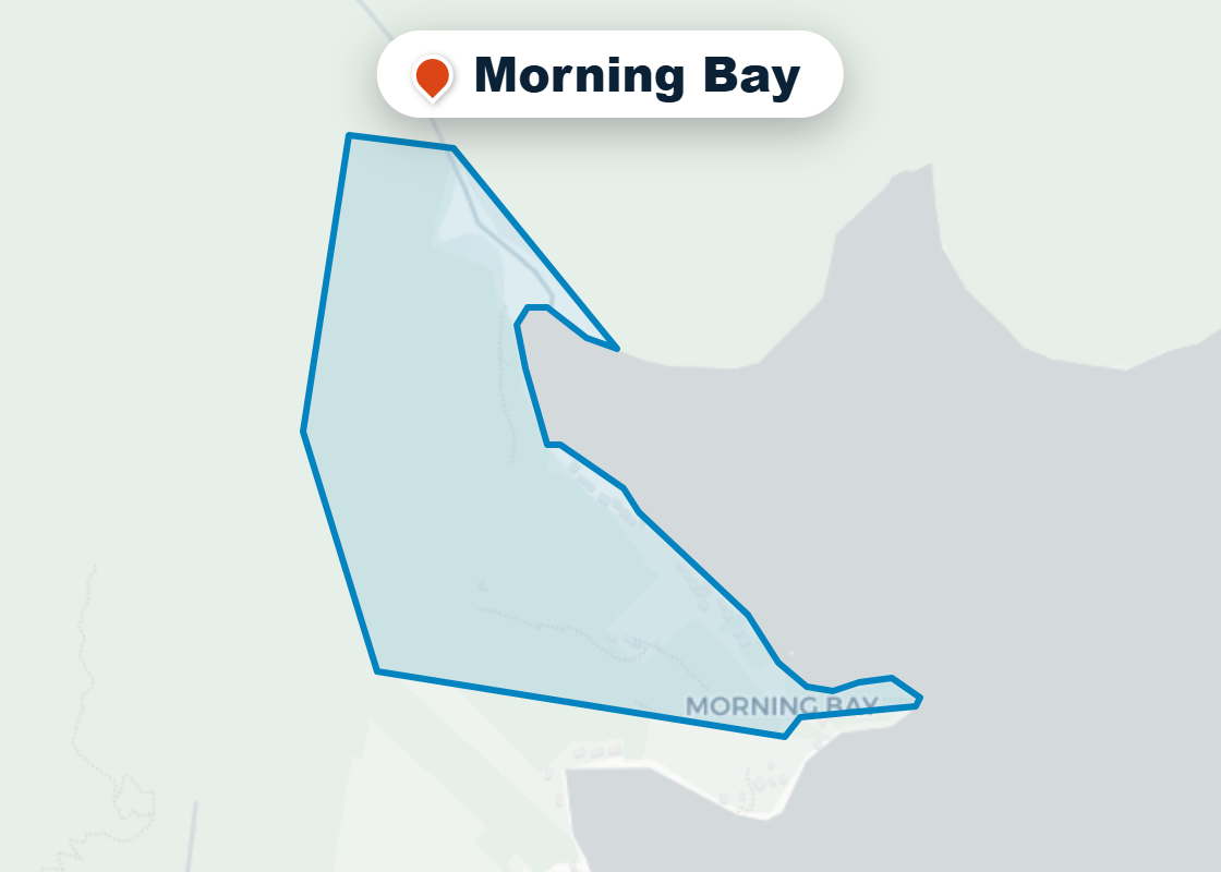 Map of Mr Splash plumbing service area in Morning Bay