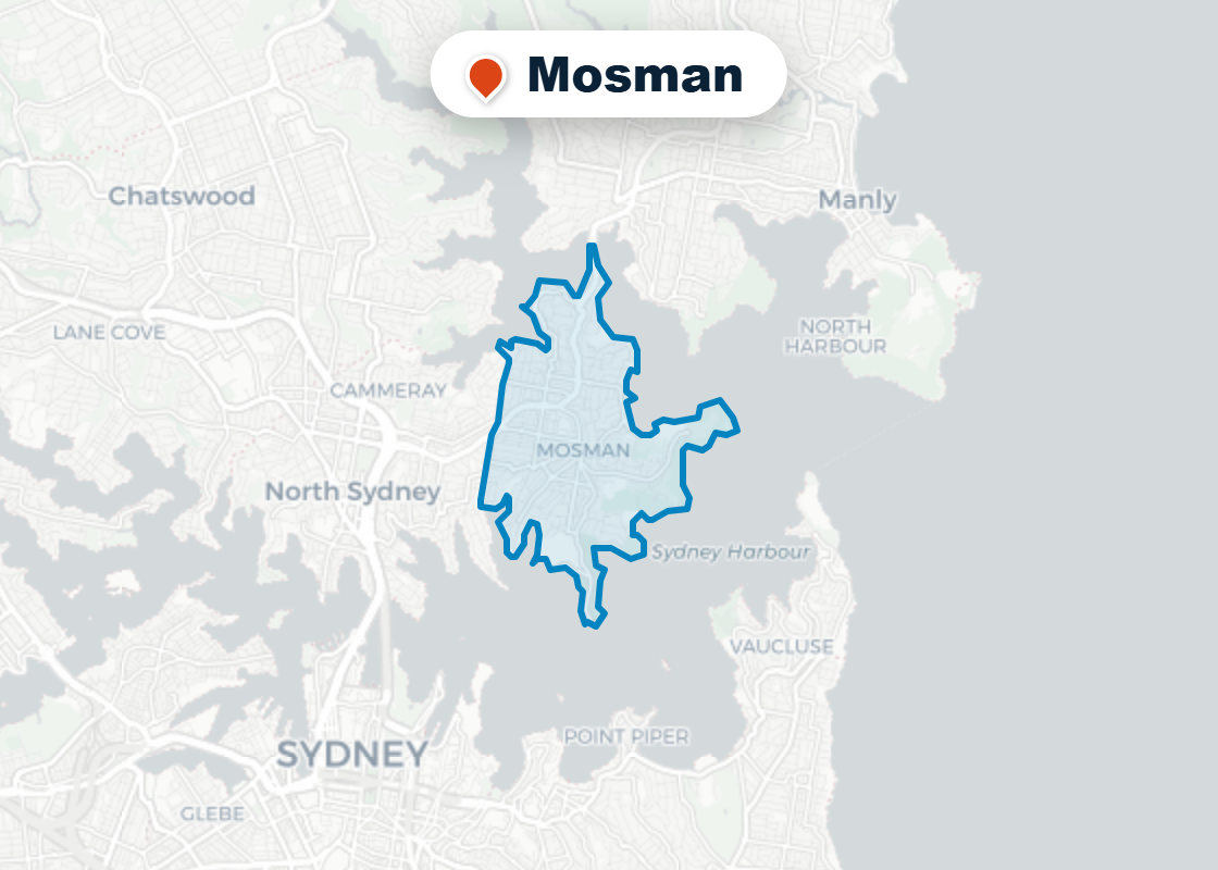 Map of Mr Splash plumbing service area in Mosman