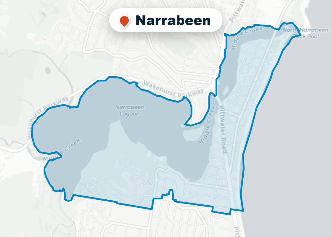 Map of Mr Splash plumbing service area in Narrabeen