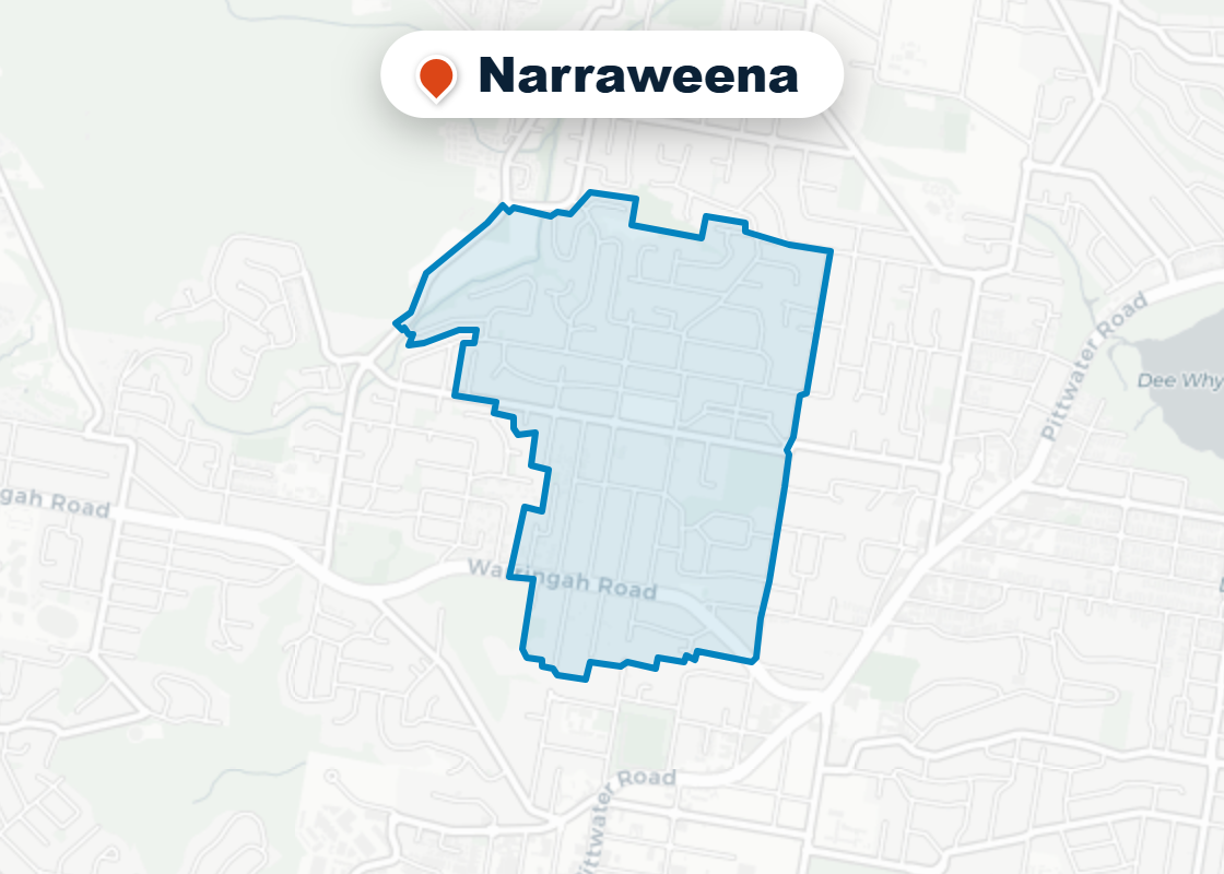Map of Mr Splash plumbing service area in Narraweena