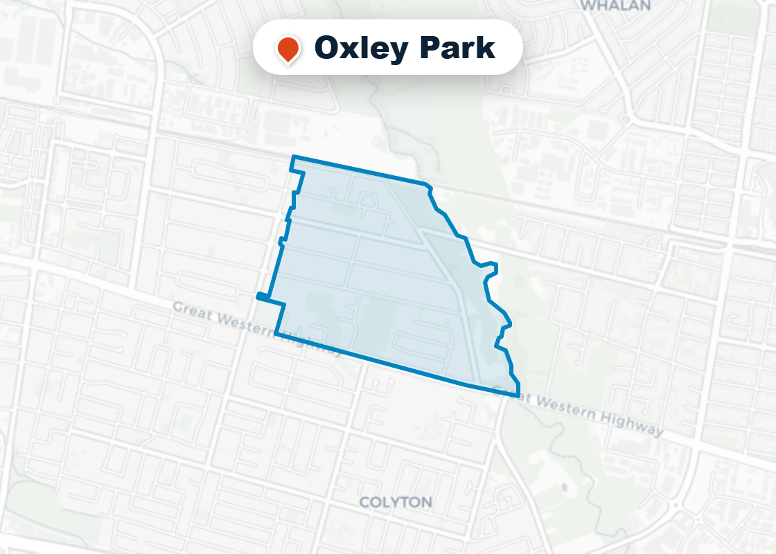 Map of Mr Splash plumbing service area in Oxley Park