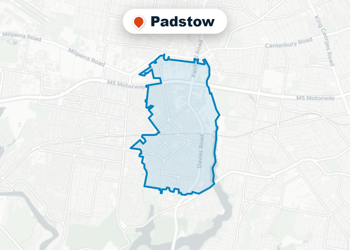 Map of Mr Splash plumbing service area in Padstow