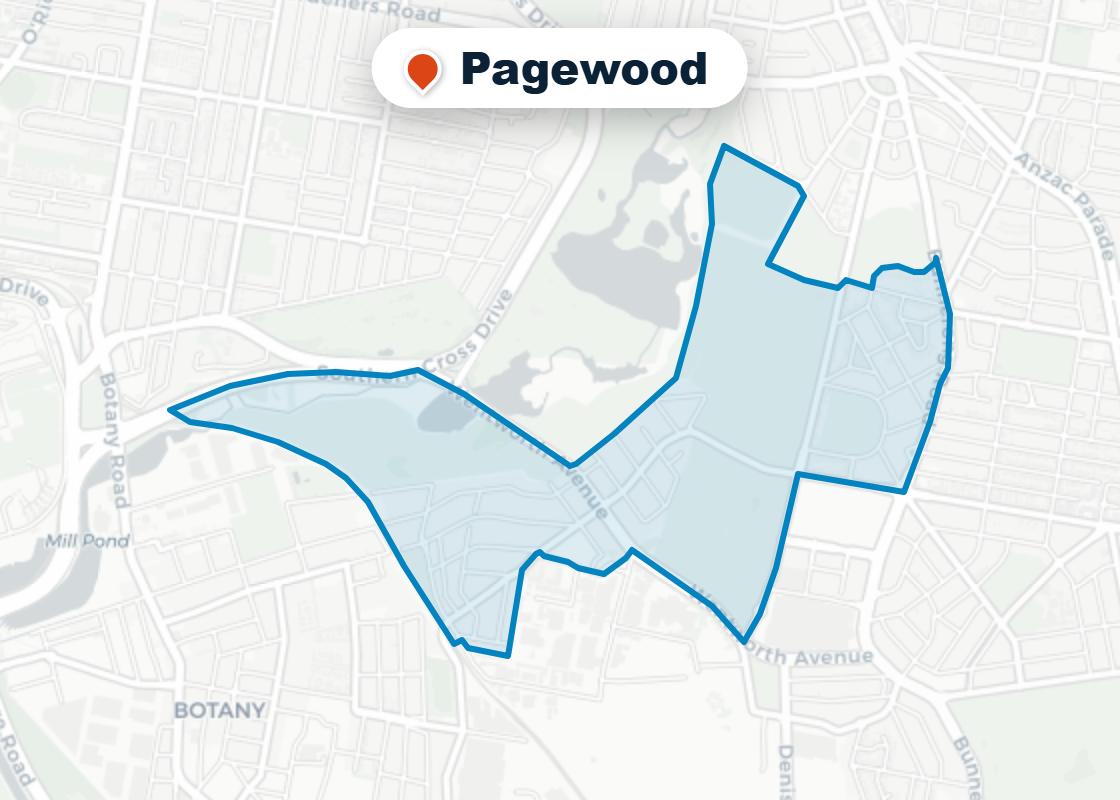 Map of Mr Splash plumbing service area in Pagewood