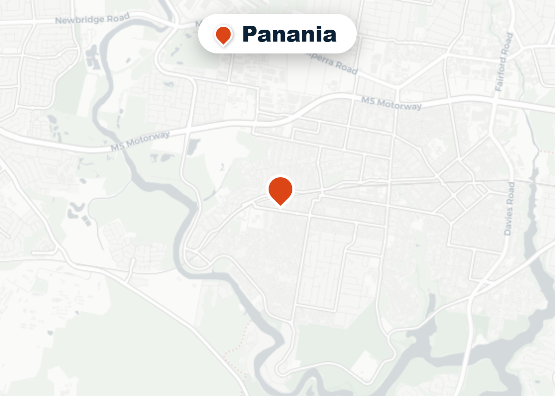 Map of Mr Splash plumbing service area in Panania