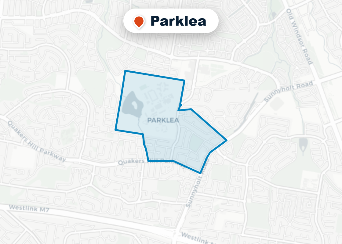Map of Mr Splash plumbing service area in Parklea