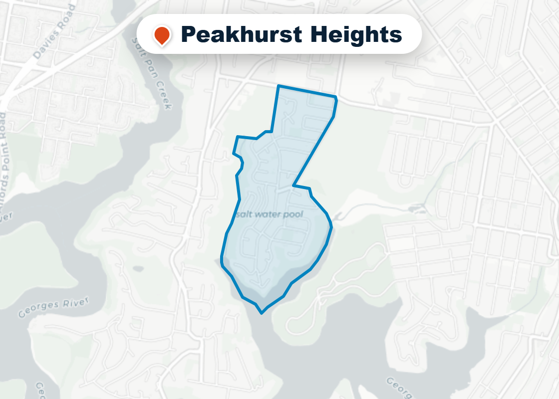 Map of Mr Splash plumbing service area in Peakhurst Heights