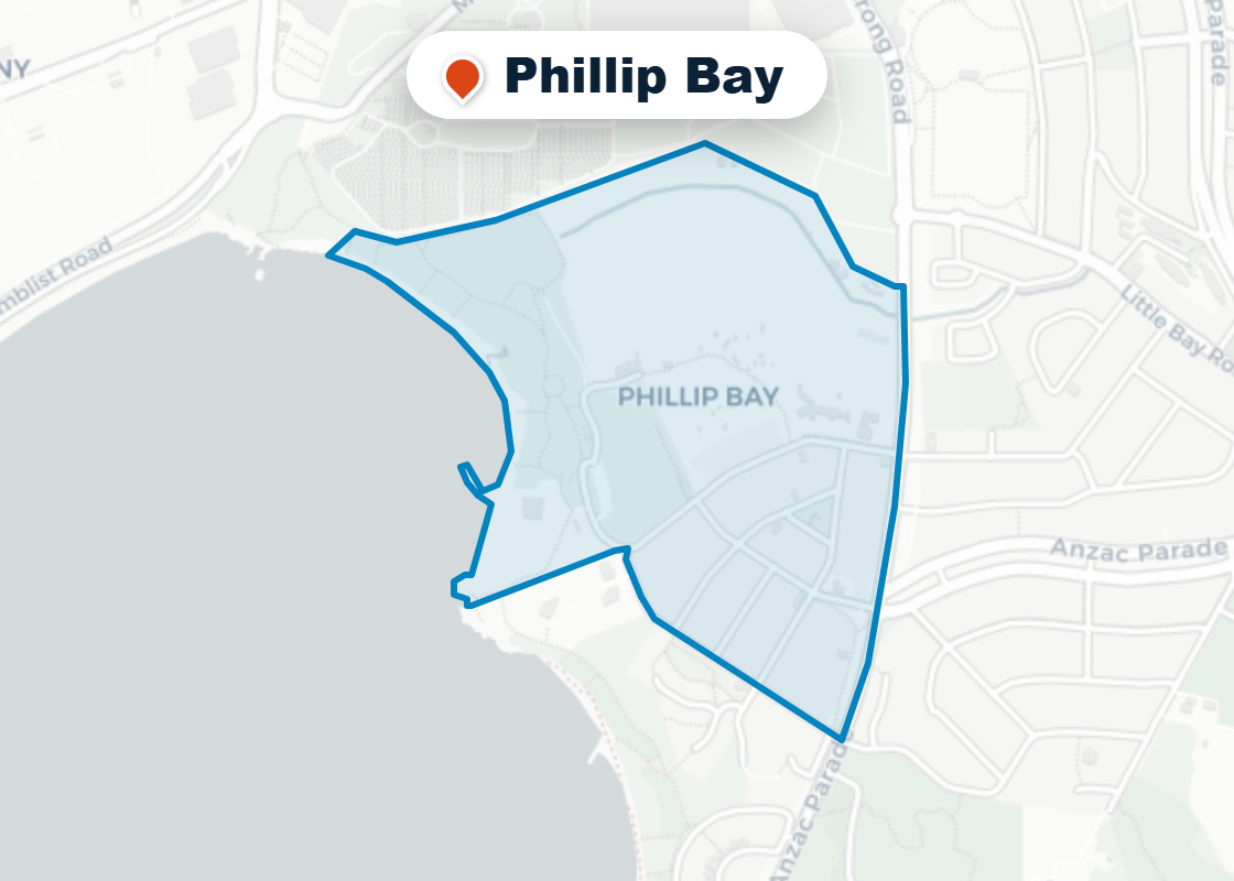 Map of Mr Splash plumbing service area in Phillip Bay