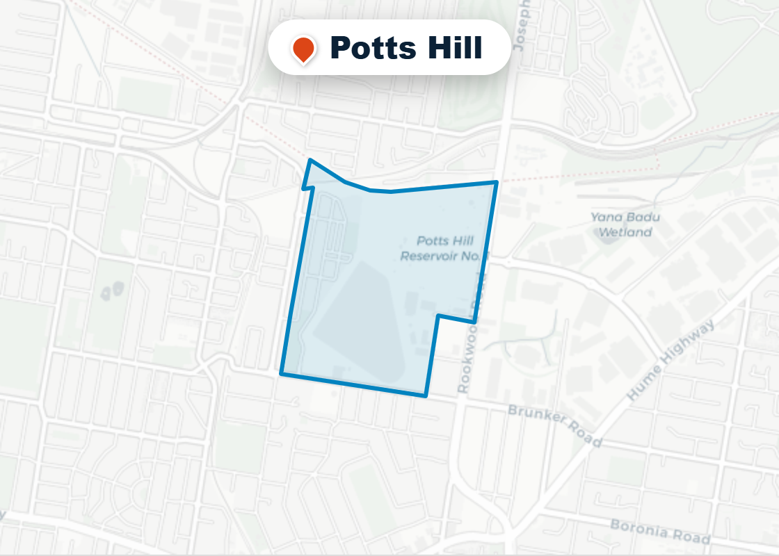 Map of Mr Splash plumbing service area in Potts Hill