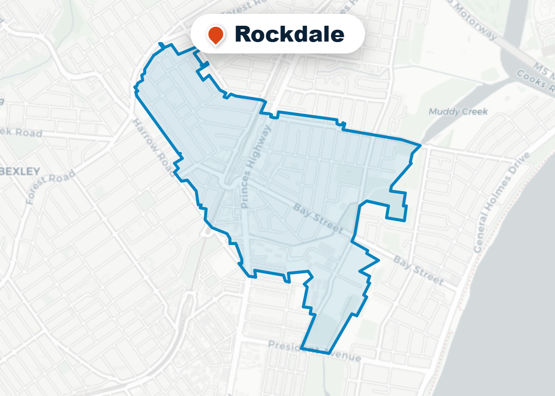 Map of Mr Splash plumbing service area in Rockdale