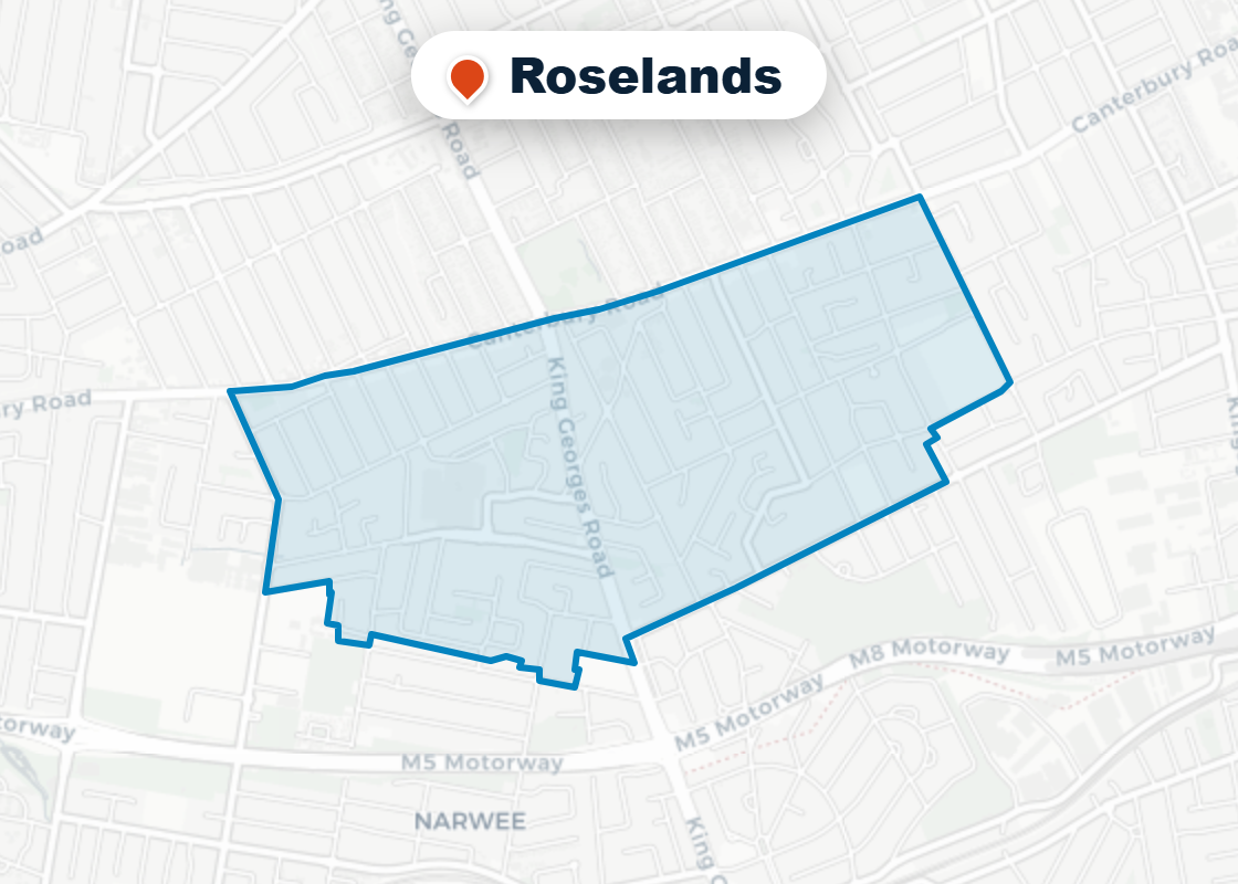 Map of Mr Splash plumbing service area in Roselands