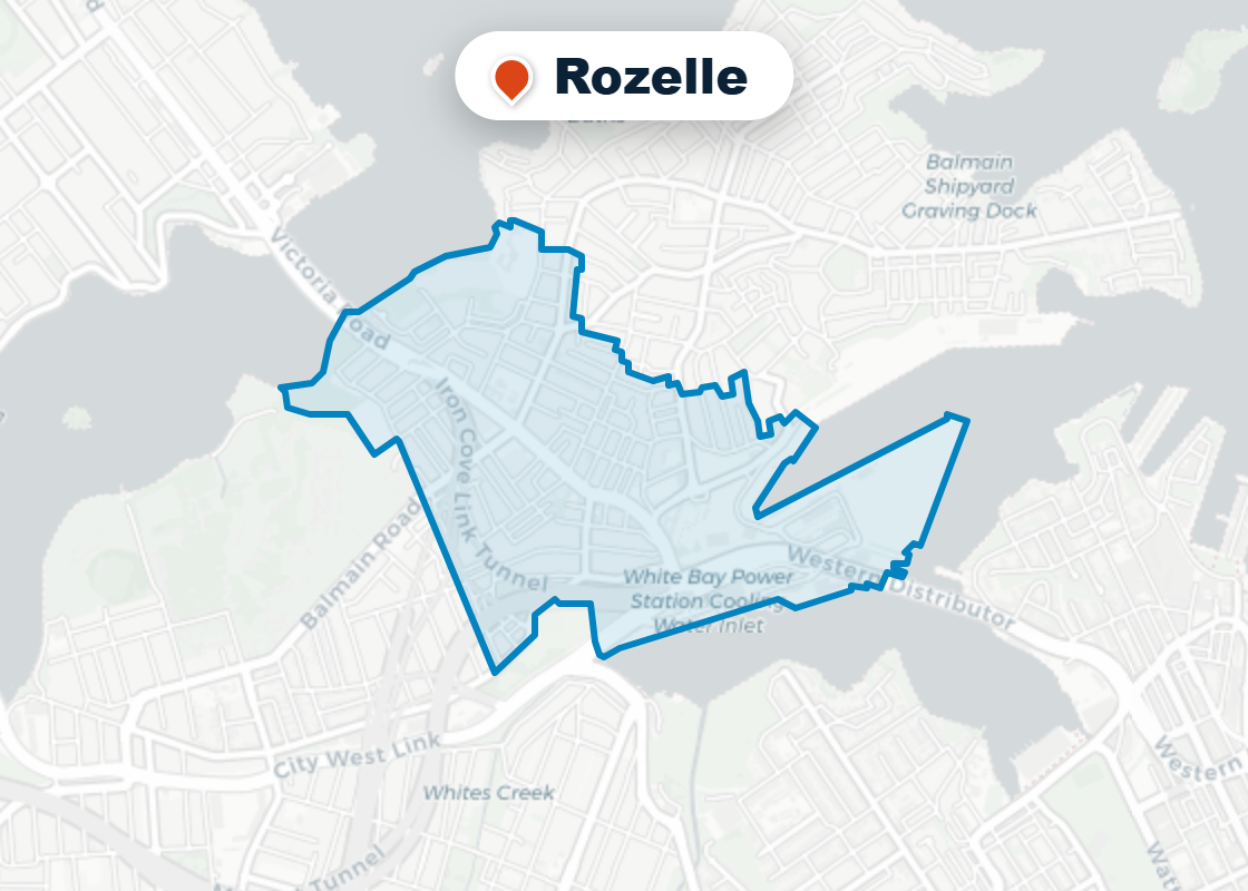Map of Mr Splash plumbing service area in Rozelle