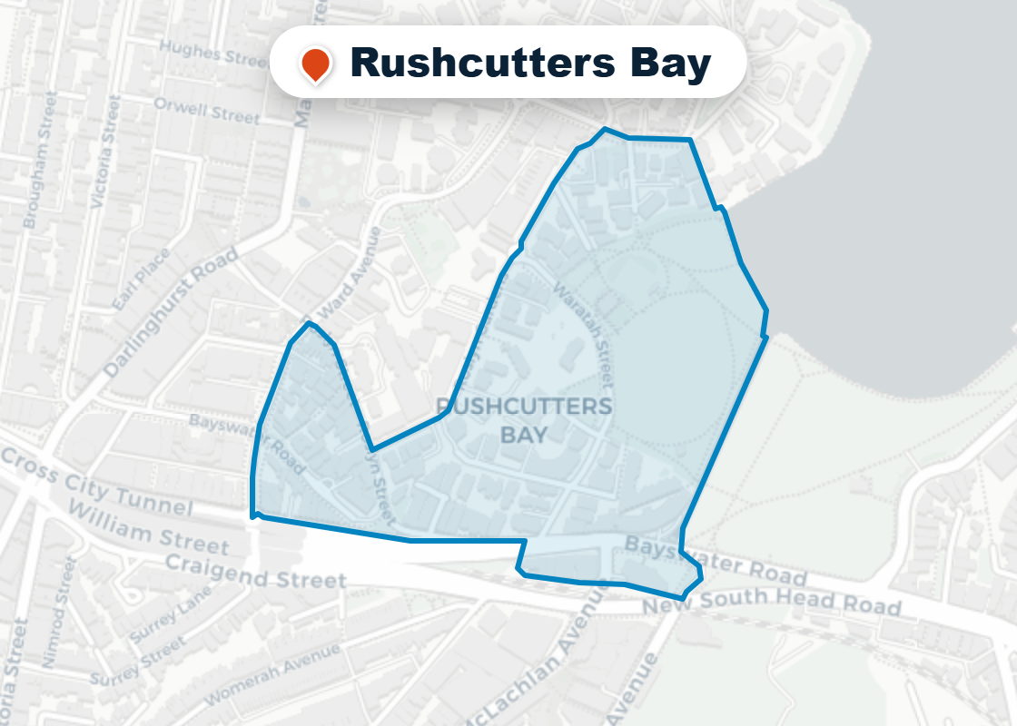 Map of Mr Splash plumbing service area in Rushcutters Bay