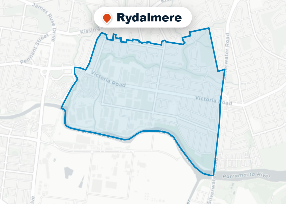 Map of Mr Splash plumbing service area in Rydalmere