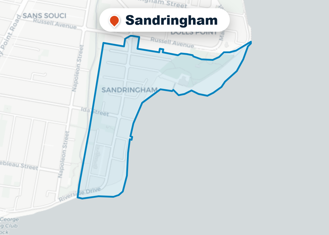 Map of Mr Splash plumbing service area in Sandringham