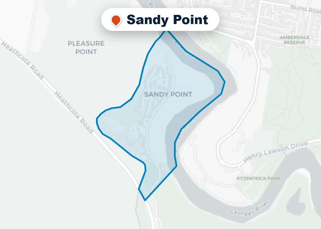 Map of Mr Splash plumbing service area in Sandy Point