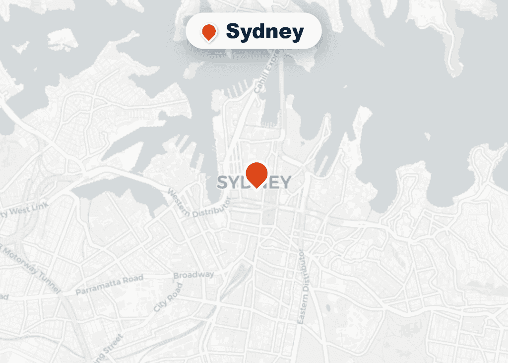 Map of Mr Splash plumbing service area in Sydney