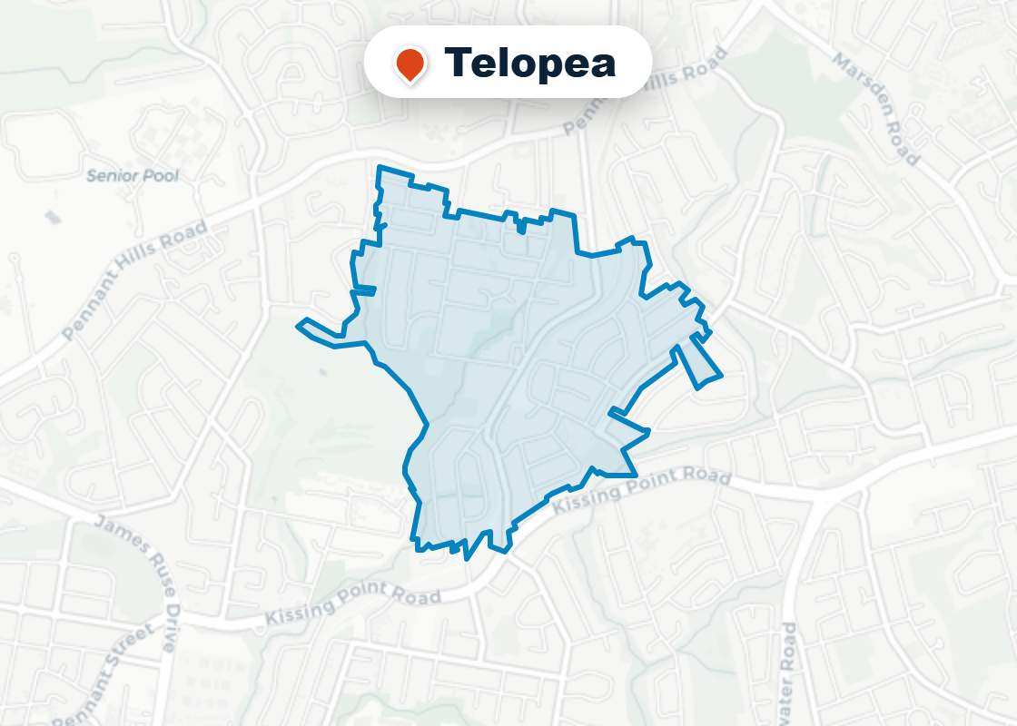 Map of Mr Splash plumbing service area in Telopea
