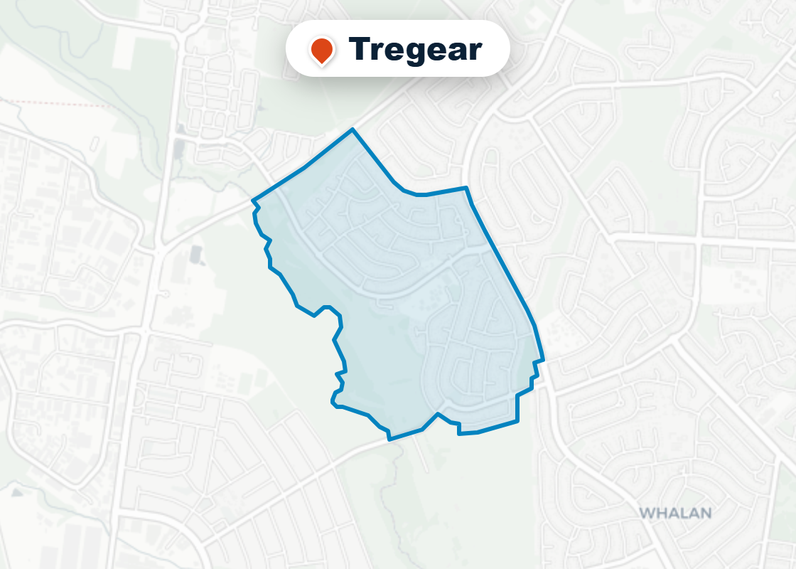 Map of Mr Splash plumbing service area in Tregear