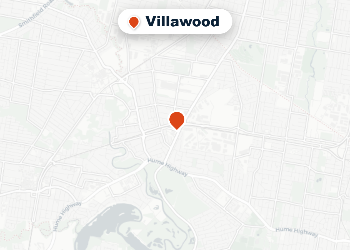 Map of Mr Splash plumbing service area in Villawood