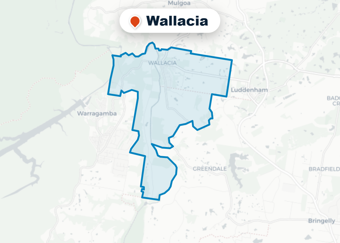 Map of Mr Splash plumbing service area in Wallacia
