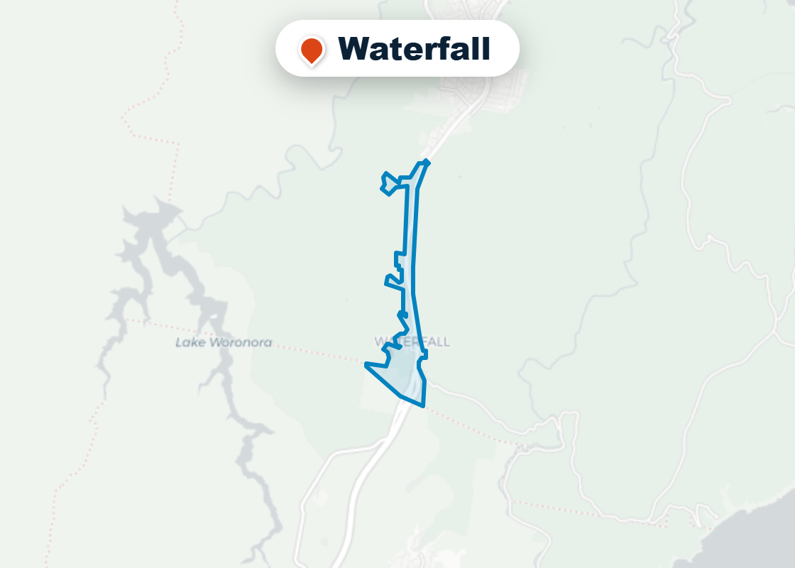 Map of Mr Splash plumbing service area in Waterfall