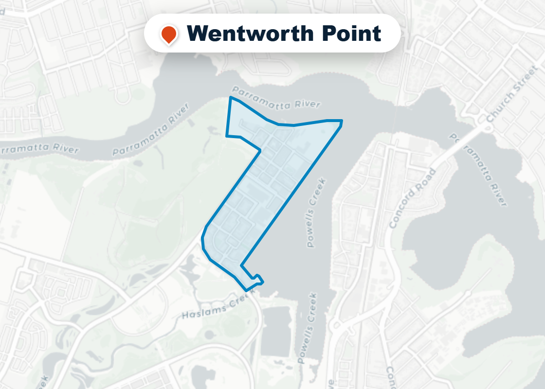 Map of Mr Splash plumbing service area in Wentworth Point