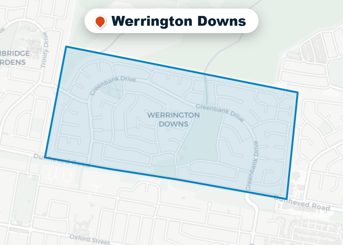 Map of Mr Splash plumbing service area in Werrington Downs