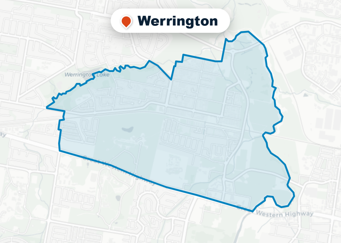 Map of Mr Splash plumbing service area in Werrington