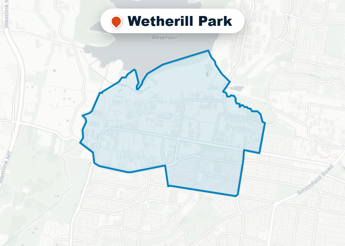 Map of Mr Splash plumbing service area in Wetherill Park