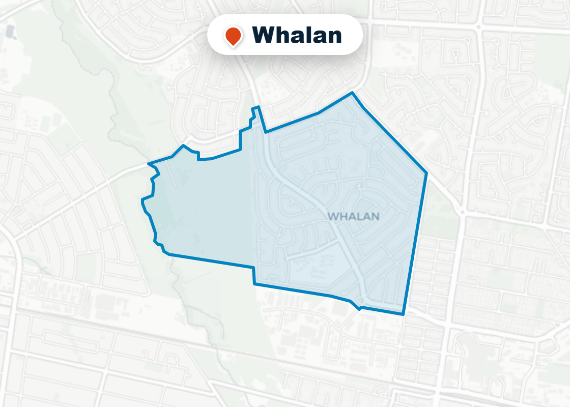 Map of Mr Splash plumbing service area in Whalan
