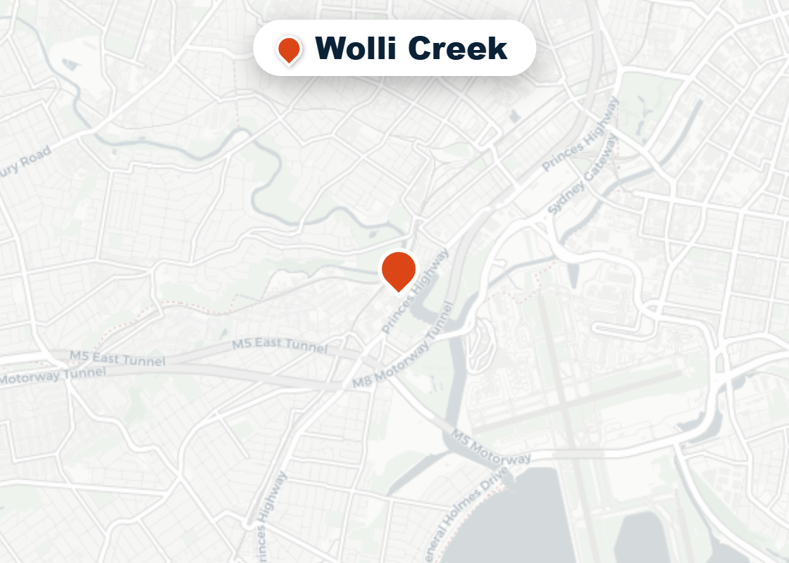 Map of Mr Splash plumbing service area in Wolli Creek