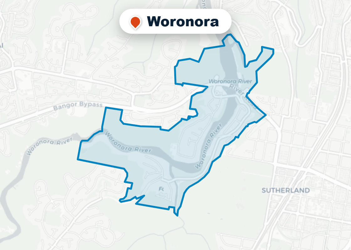 Map of Mr Splash plumbing service area in Woronora