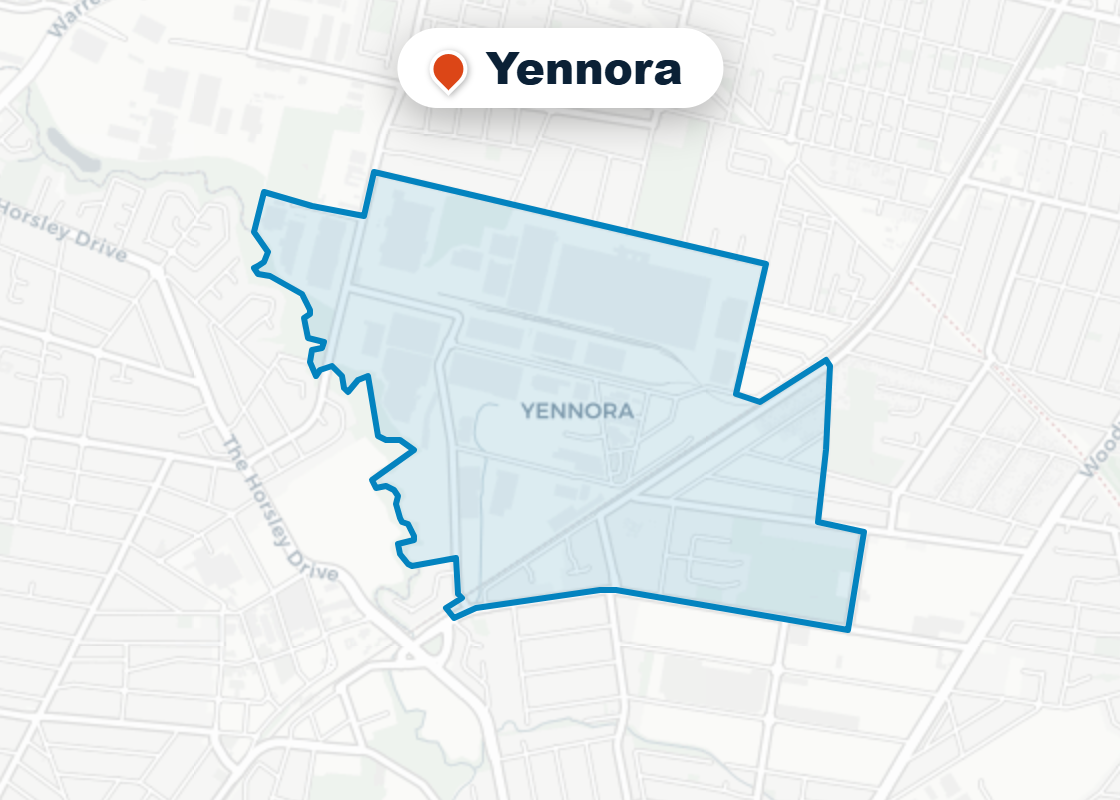 Map of Mr Splash plumbing service area in Yennora