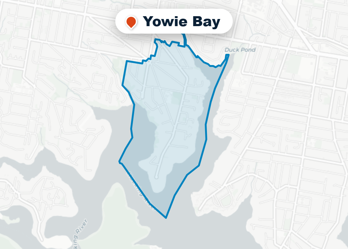 Map of Mr Splash plumbing service area in Yowie Bay